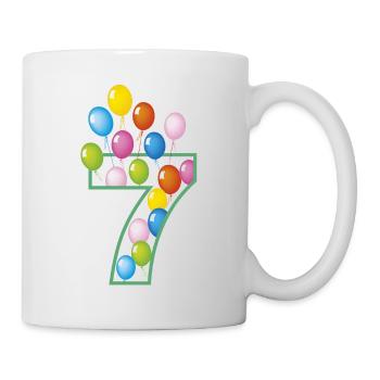 7th birthday t-shirt - Mug - white - Right