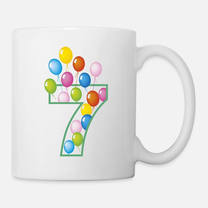 7 siebter Geburtstag Shirt - Tasse - Weiß