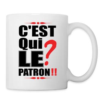 "C'est qui le patron ?!" t-shirt humour - Mug blanc - blanc - Droite