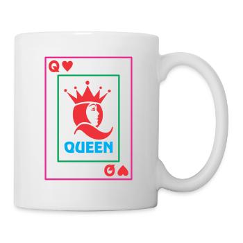 QUEEN Spielkarte - Tasse - Weiß - Rechts