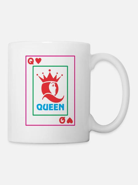 QUEEN playing card - Mug - white