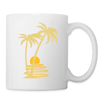 Palmiers avec soleil - Mug blanc - blanc - Droite