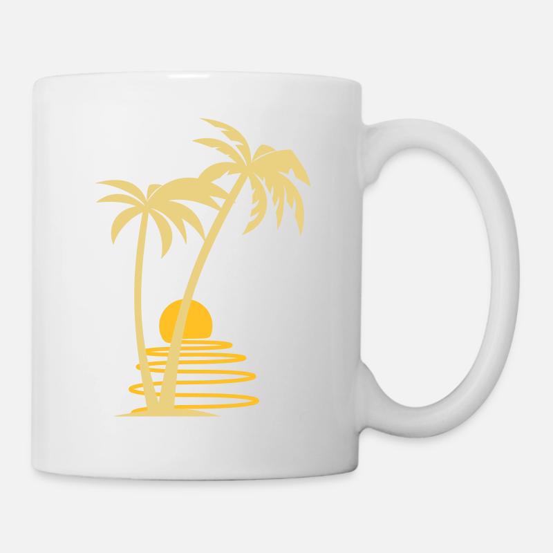 Palmen mit Sonne - Tasse - Weiß
