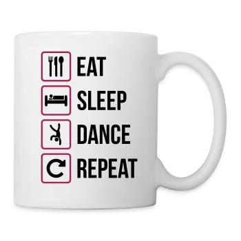 Eat Sleep Dance Repeat - Tasse - Weiß - Rechts