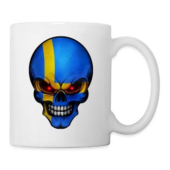 Crâne Suède conceptions rondes - Mug blanc - blanc - Droite