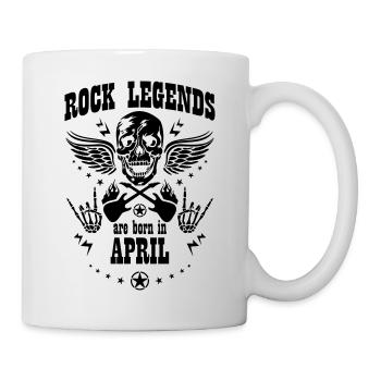 Rock Legends are born in April Skull Music Star - Tasse - Weiß - Rechts