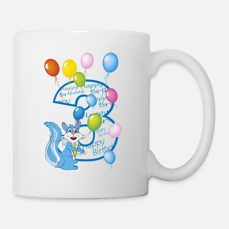 third birthday 3 years squirrel - Mug - white