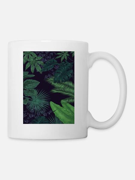 Tropische Blätter - Tasse - Weiß
