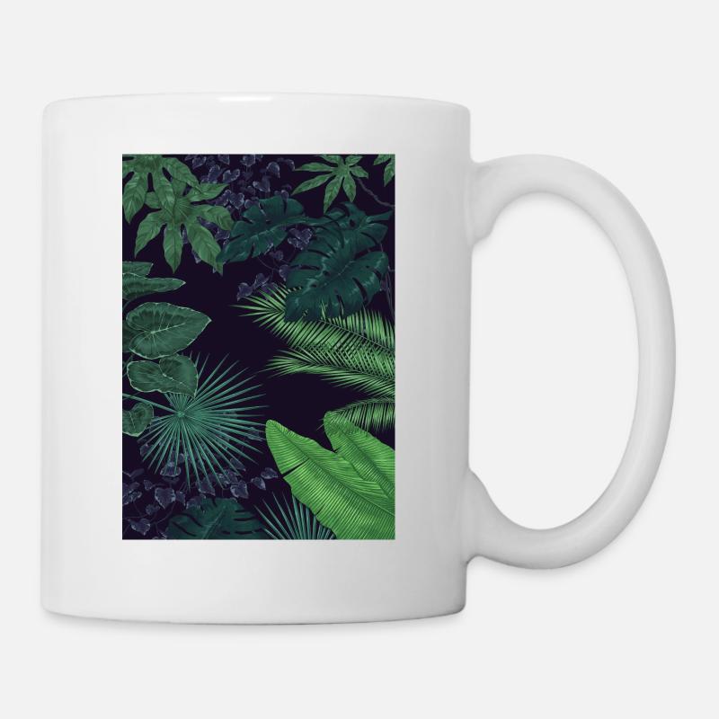Tropische Blätter - Tasse - Weiß