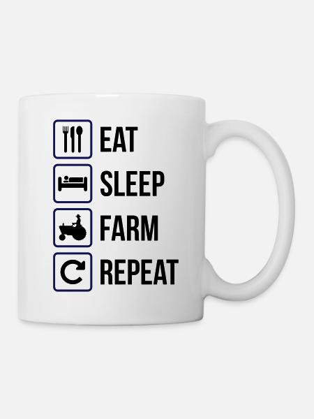 Eat Sleep Farm Repeat - Mug - white