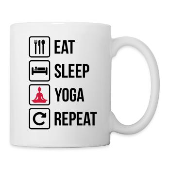Eat Sleep Yoga Repeat - funny - witty - Mug - white - Right