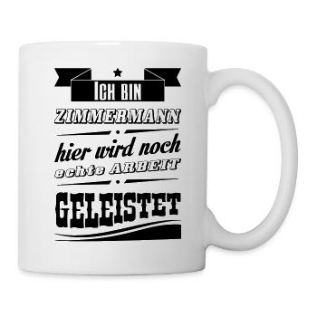 Zimmermann - Berufe-Shirt - Tasse - Weiß - Rechts