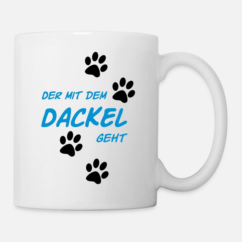 Der mit dem Dackel geht - Tasse - Weiß