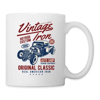 RETRO VINTAGE HOTROD - Auto Retro Shirt Motiv - Tasse - Weiß - Rechts