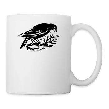 Rabe - Tasse - Weiß - Rechts