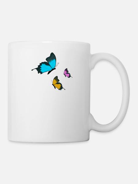 Schmetterlinge - Tasse - Weiß