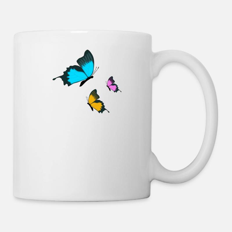 Schmetterlinge - Tasse - Weiß