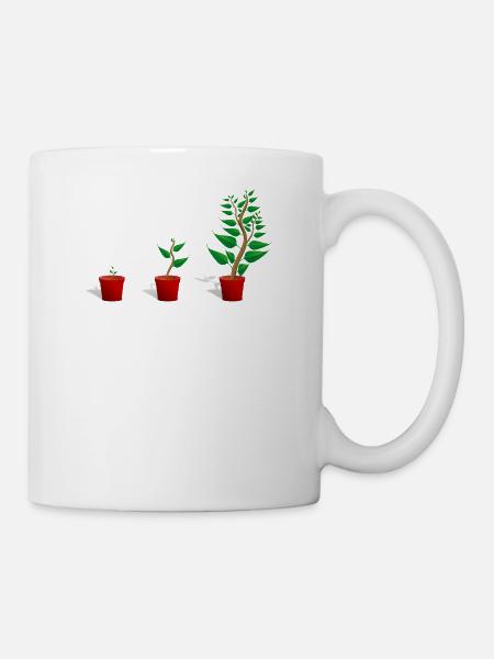 la croissance des plantes - Mug blanc - blanc