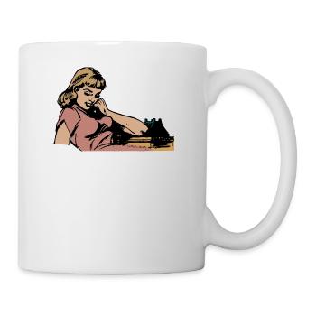 Frau am Telefon - Tasse - Weiß - Rechts