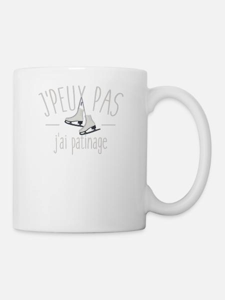 Je peux pas j'ai patinage - Mug blanc - blanc
