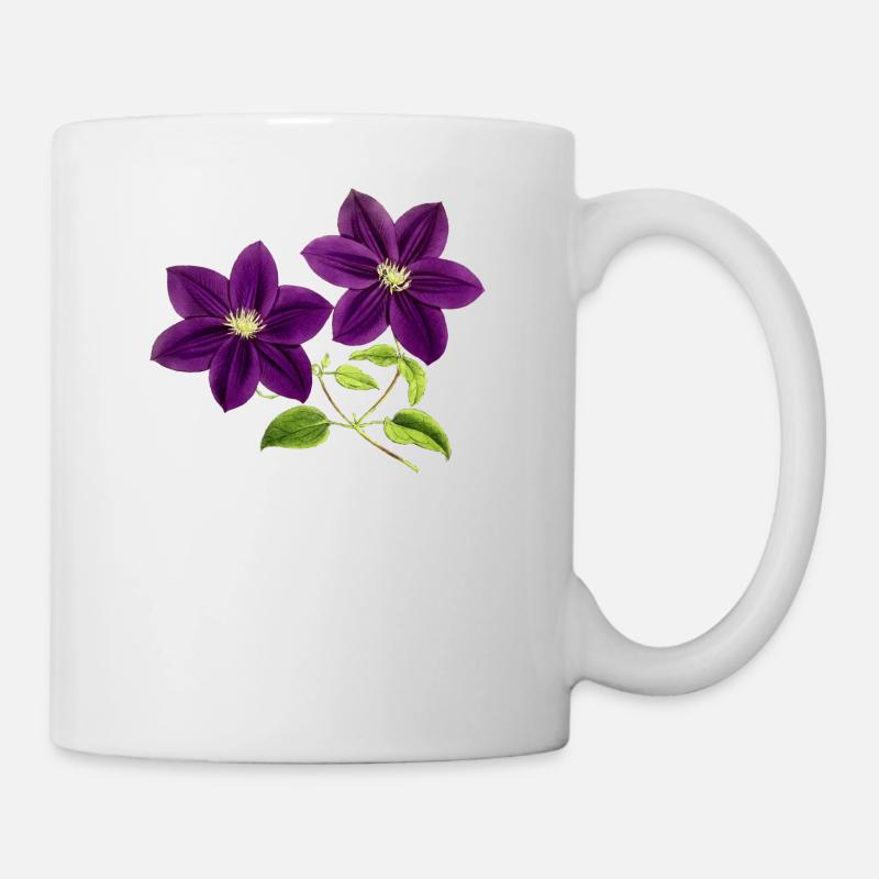 Lila Blumen - Tasse - Weiß