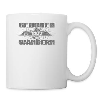GEBOREN UM ZU WANDERN HIKE BERGE 1977 mountains - Tasse - Weiß - Rechts