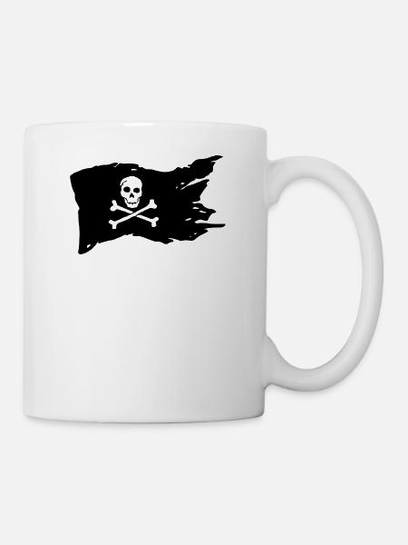 Piratenflagge - Tasse - Weiß