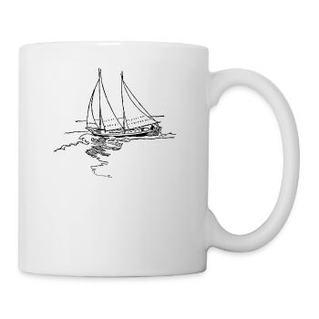 schiff boot kahn uboot segelboot segelschiff yacht - Tasse - Weiß - Rechts