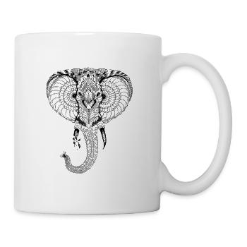 Elephant stylisé - Mug blanc - blanc - Droite