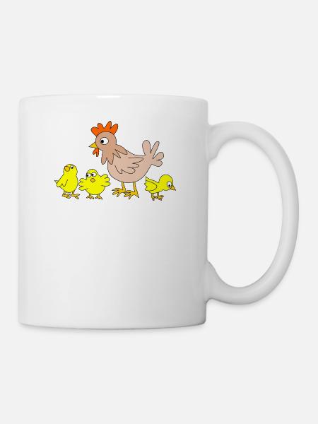 poulets - Mug blanc - blanc