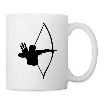 archer medieval bowman by patjila - Mug - white - Right