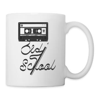 Kassette schwarz - 80s - Tasse - Weiß - Rechts