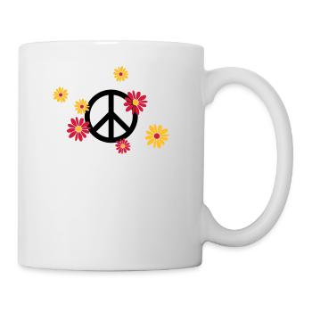Peace Sign Flower Love flower power Valentine's Day - Mug - white - Right