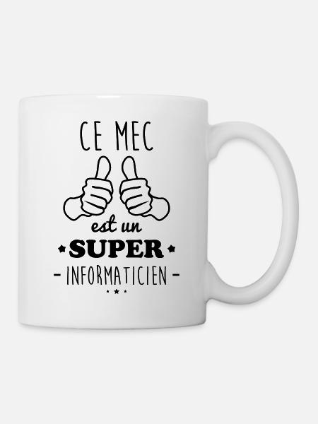 Mec super informaticien - Mug blanc - blanc
