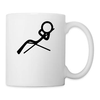 Stickman entspannt sich am Strand - Tasse - Weiß - Rechts