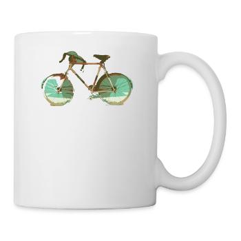 bicycle mountain bike cyclist mountain bike - Mug - white - Right
