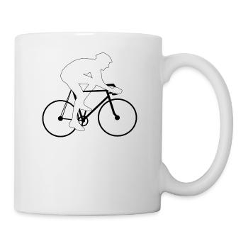 bicycle mountain bike cyclist mountain bike - Mug - white - Right