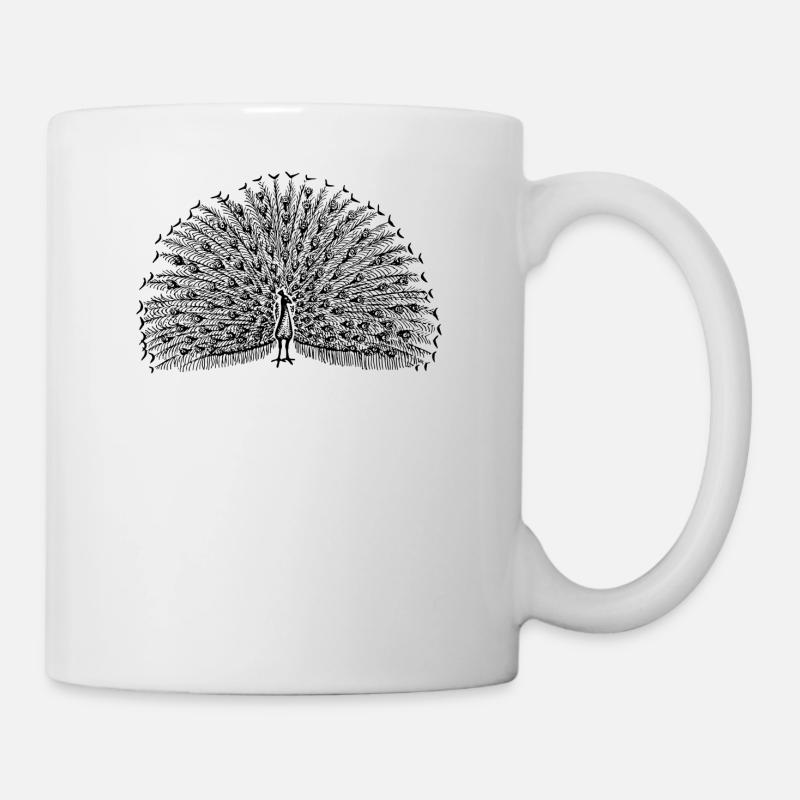 Pfau - Tasse - Weiß