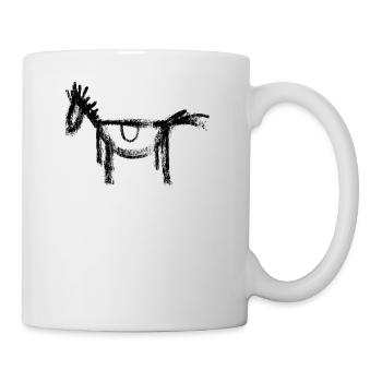 Pferd horse Pony Graffiti Wallart Skizze Zeichnung - Tasse - Weiß - Rechts