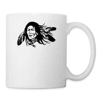 indian indian american tent tent teepee tomahawk - Mug - white - Right
