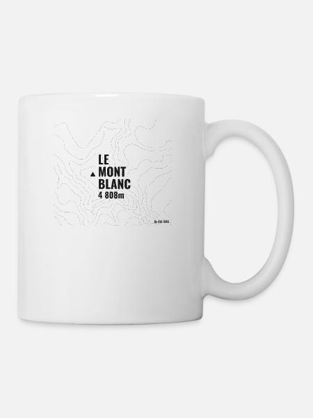 Mont Blanc et courbes de niveau - Mug blanc - blanc