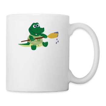 Crocodile with paddle - Mug - white - Right