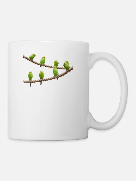 waves budgie birds voegel - Mug - white