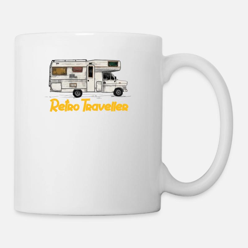 Retro Reisender - Tasse - Weiß