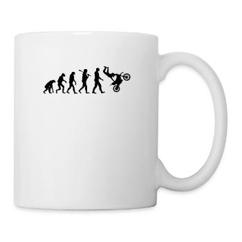 Motocross Dirtbike Evolution Geschenk - Tasse - Weiß - Rechts