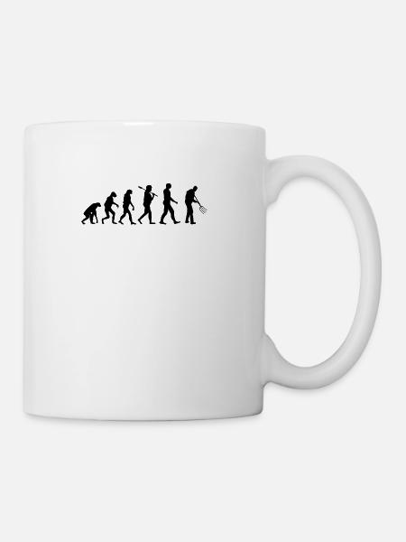 Evolution agriculteur pitchfork - Mug blanc - blanc