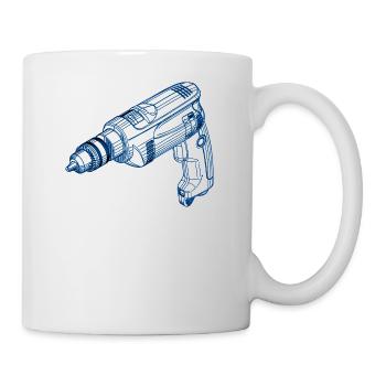 Bohrmaschine - Tasse - Weiß - Rechts