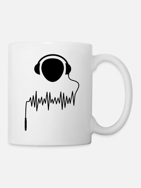 DJ Cable Jack-frequency EQ Headphones - Mug - white