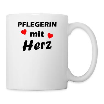 Pflegerin mit Herz - Tasse - Weiß - Rechts