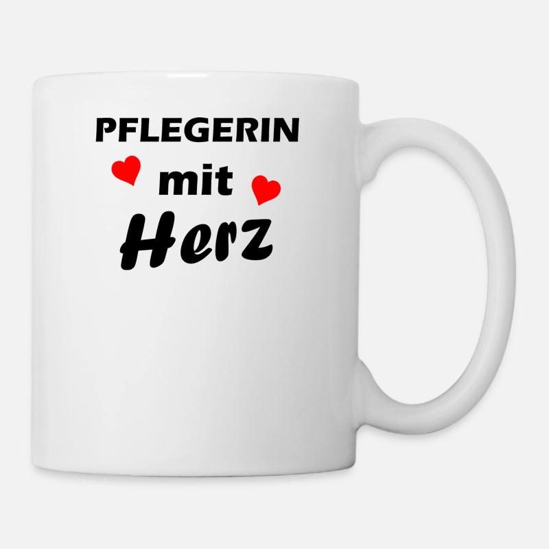 Pflegerin mit Herz - Tasse - Weiß